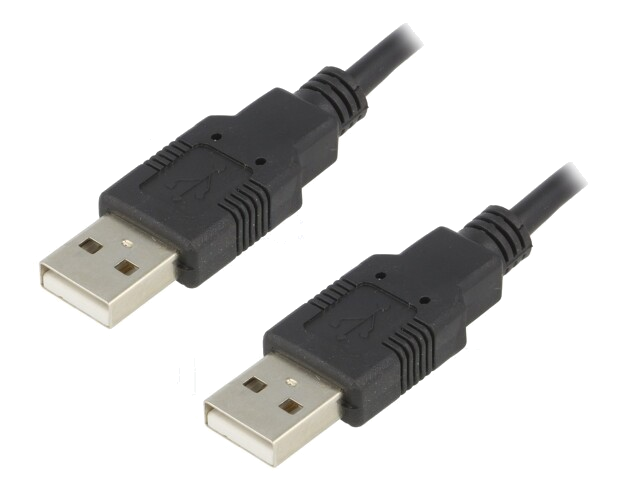 Kabel; USB 2.0; USB-A-stekker,aan beide zijden; 1m; zwart Kabel; USB 2.0; USB-A-stekker,aan beide zijden; 1m; zwart